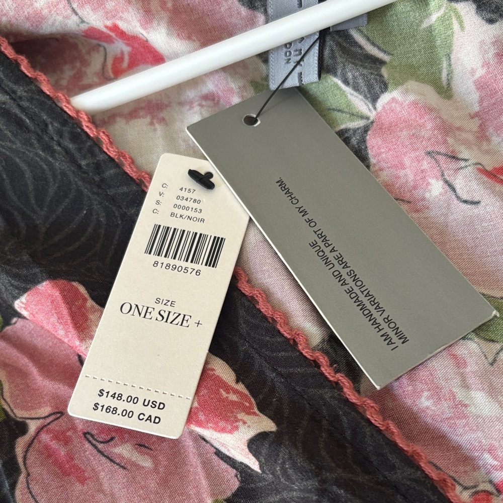 Anthropologie Black Floral Kimono Dress - Picture 9 of 10